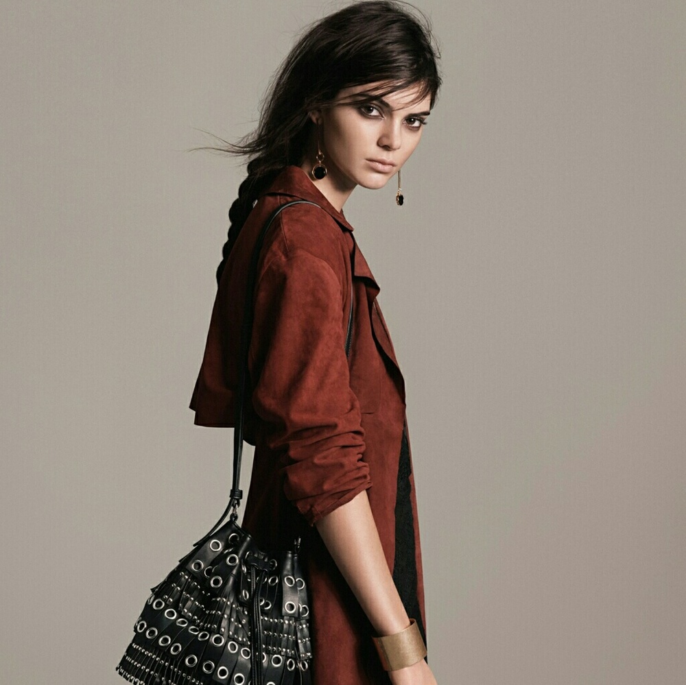 Mango Suede Trench Coat in Maroon